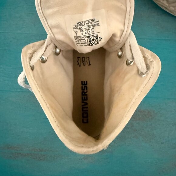 Converse Silver Sequin Chuck Taylor All Star High Top Sneakers Size 7 Womens - Picture 10 of 11